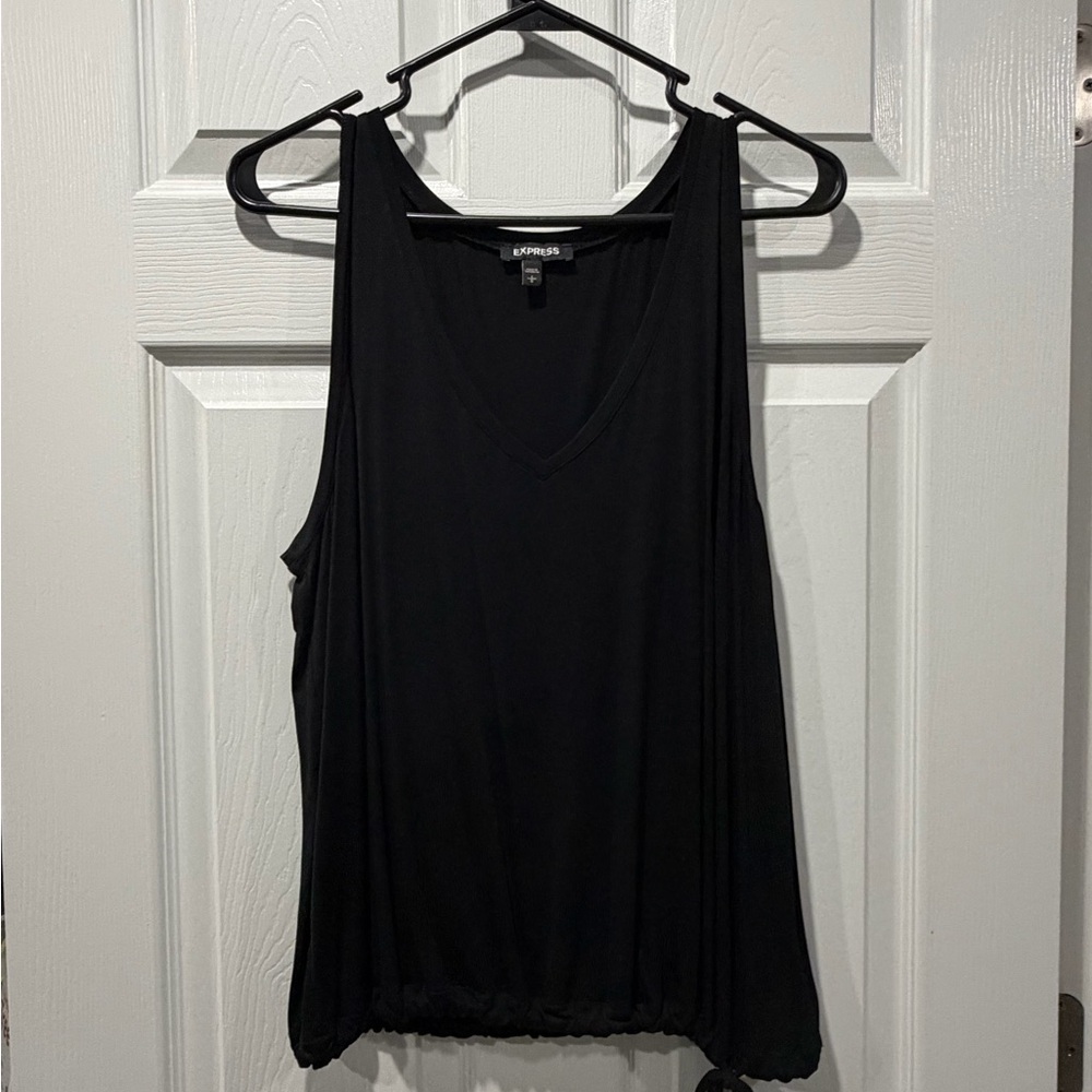 Express Sleek Black V-Neck Tank Top